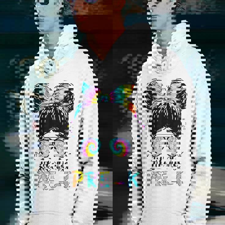 First Day Of Little Miss Pre K Back To School Tie Dye Youth Hoodie