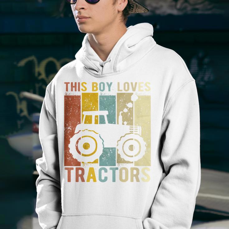 Kids This Boy Loves Tractors Boys Tractor Youth Hoodie