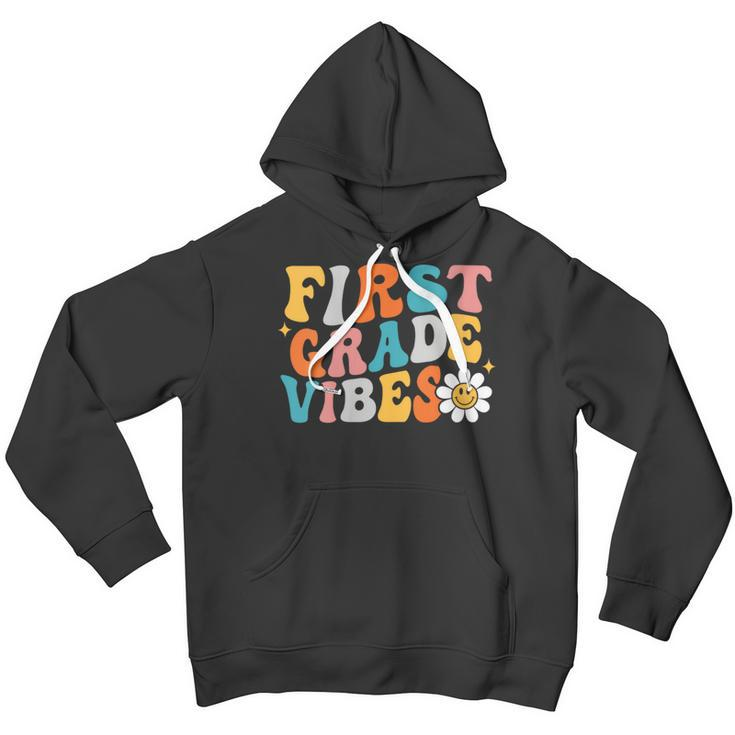 1St Grade Vibes Girl Boho Style Groovy Back To School Boho Gifts Youth Hoodie