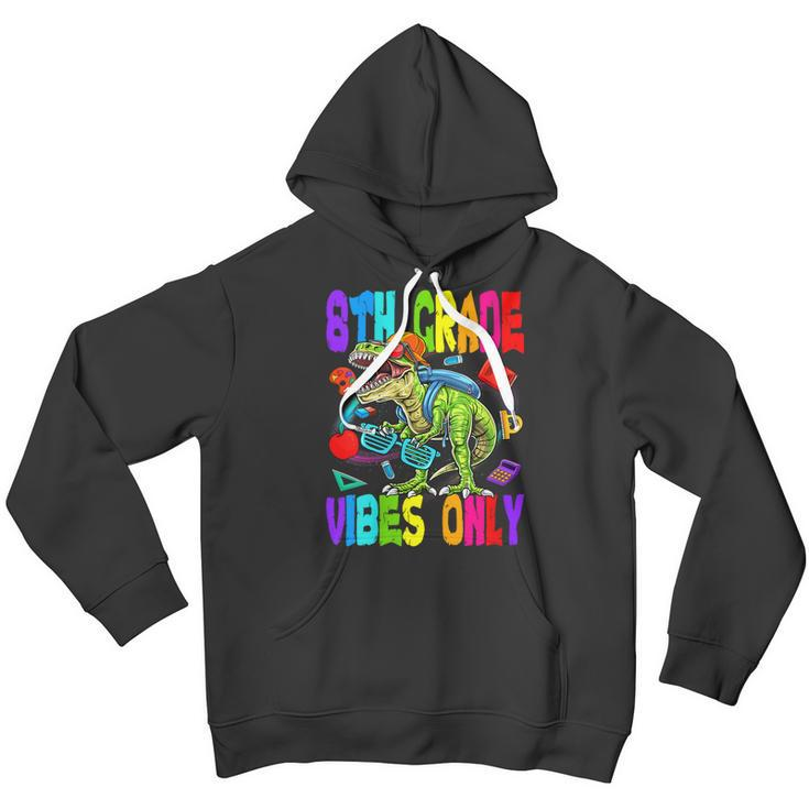 8Th Grade Vibes Only Dinosaur Sunglasses Back To School Dinosaur Gifts Youth Hoodie