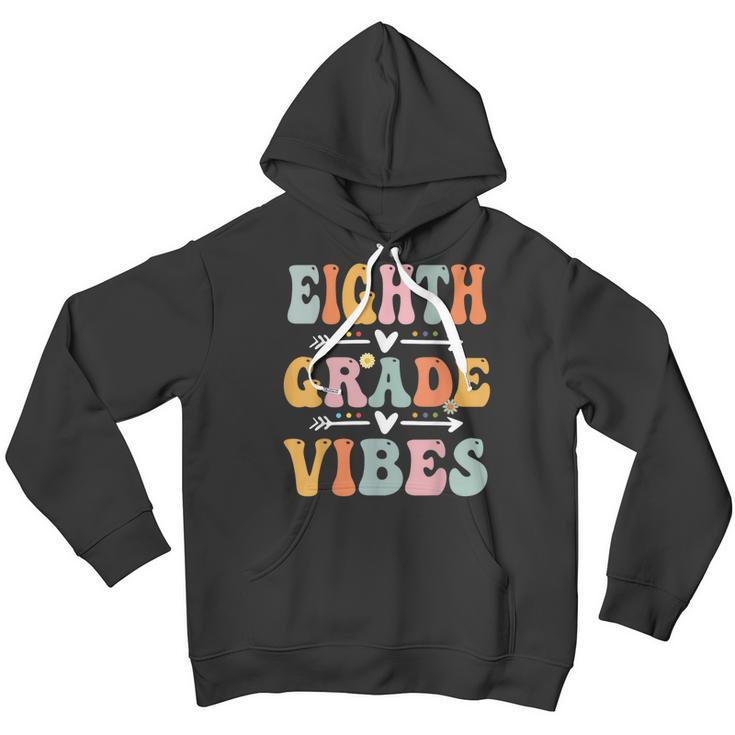 Eighth Grade Vibes Retro Groovy Vintage First Day Of School Retro Gifts Youth Hoodie