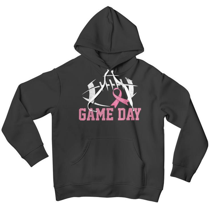 Game Day Pink Ribbon Football Breast Cancer Awareness Youth Hoodie