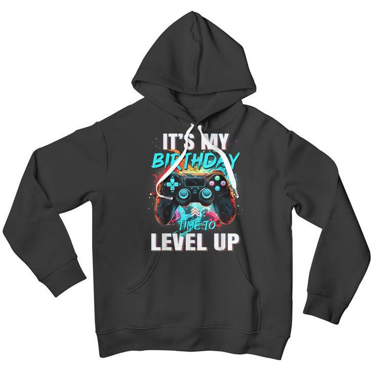 It's My Birthday Boy Time To Level Up Video Game Birthday Youth Hoodie