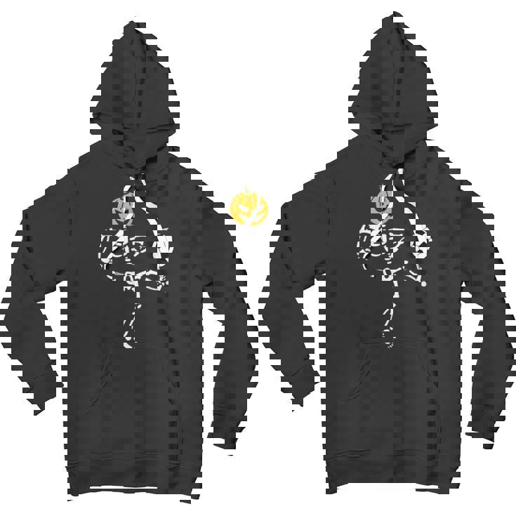 Pumpkin Skeleton Soccer Player Halloween Boys Soccer Youth Hoodie
