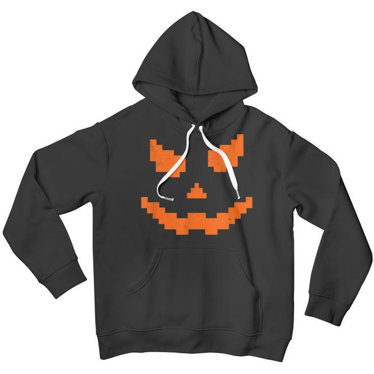 Scary Halloween Jack O Lantern Pumpkin Evil Smile Pixel Game Youth Hoodie