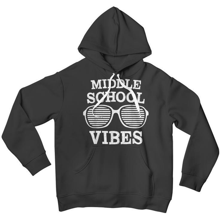 Teacher Student Middle School Vibes First Day Of School 2021 Gifts For Teacher Funny Gifts Youth Hoodie