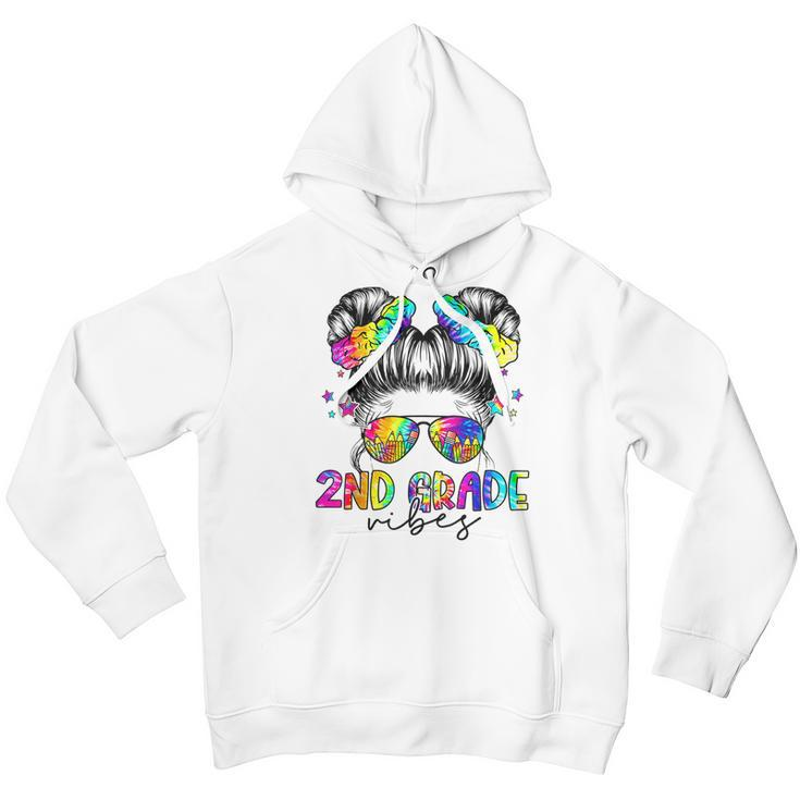 2Nd Grade Vibes Messy Bun Girl - Second Grade Back To School Bun Gifts Youth Hoodie