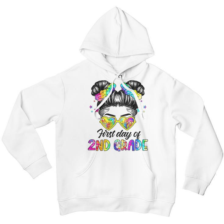 Kids First Day Of 2Nd Grade Messy Hair Bun Girl Back To School Youth Hoodie