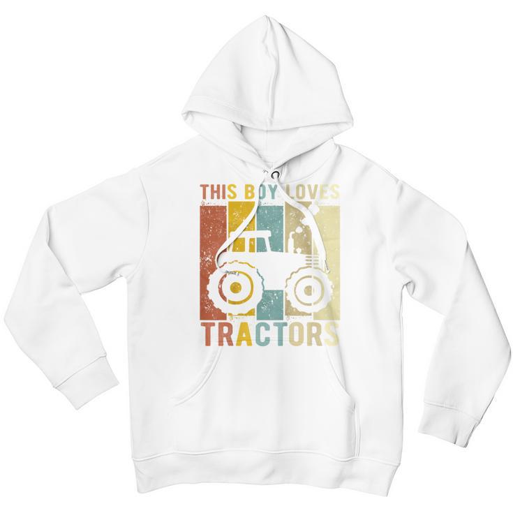 Kids This Boy Loves Tractors Boys Tractor Youth Hoodie