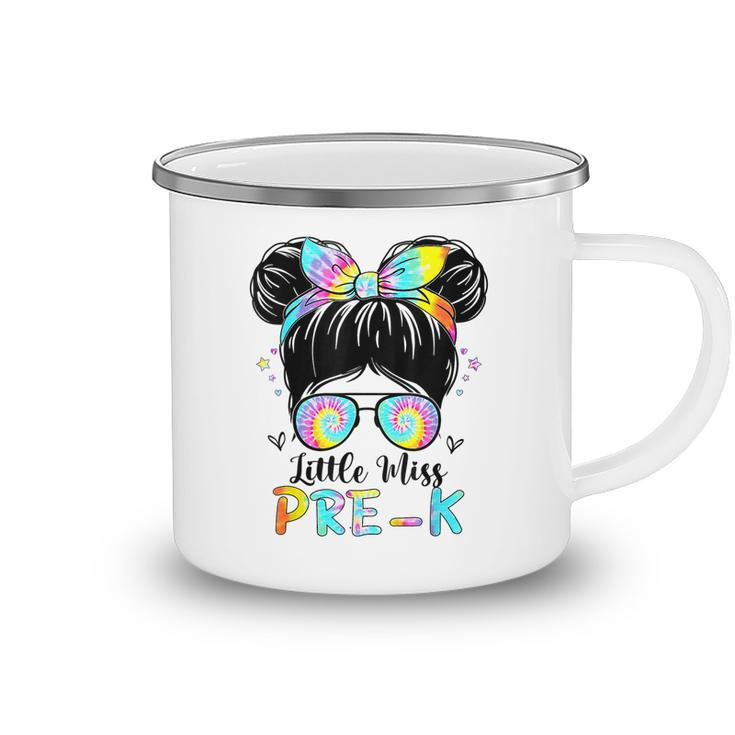 First Day Of Little Miss Pre K Back To School Tie Dye Camping Mug