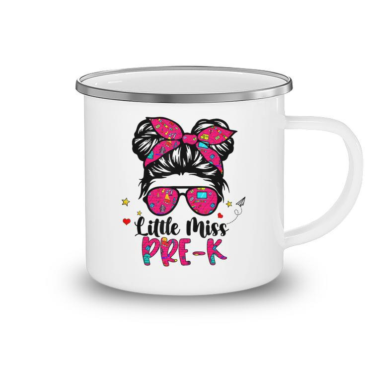 Little Miss Pre K Messy Bun Girl Back To School Teacher  Gifts For Teacher Funny Gifts Camping Mug