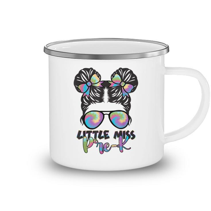 Tie Dye Little Miss Pre-K Messy Bun Teacher And Child  Gifts For Teacher Funny Gifts Camping Mug