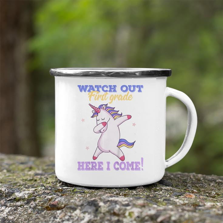 Kids First Grade Watch Out First Grade Here I Come Camping Mug