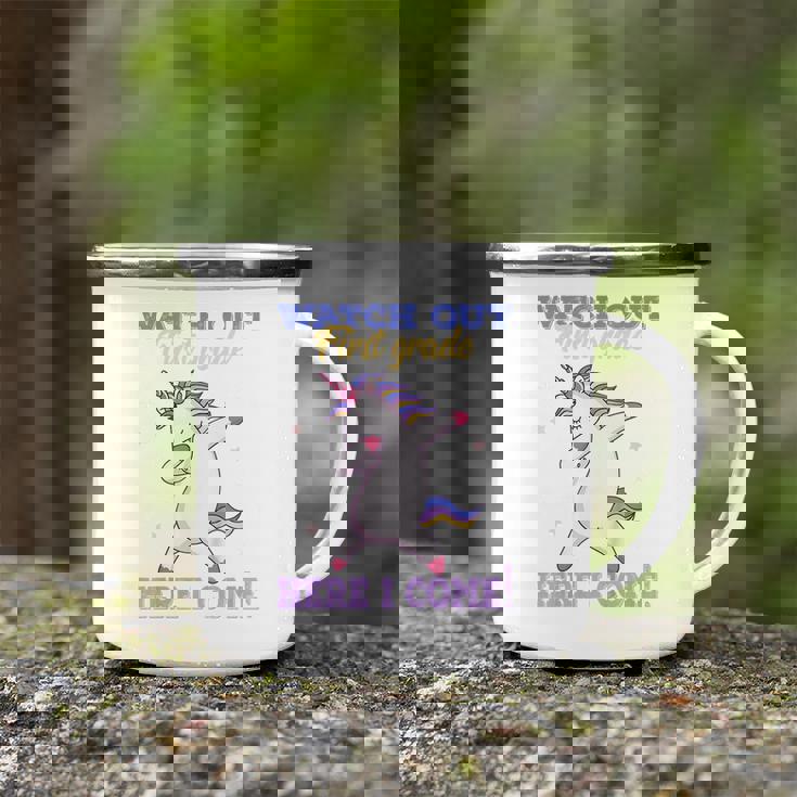 Kids Funny First Grade Watch Out First Grade Here I Come Camping Mug