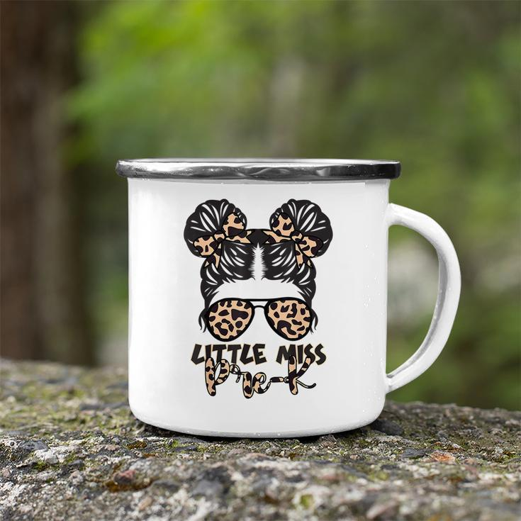 Leopard Little Miss Pre-K Messy Bun Teacher And Child Gifts For Teacher Funny Gifts Camping Mug