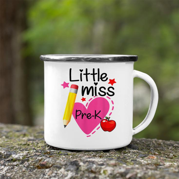 Little Miss Pre K Back To School Hello First Grade Camping Mug