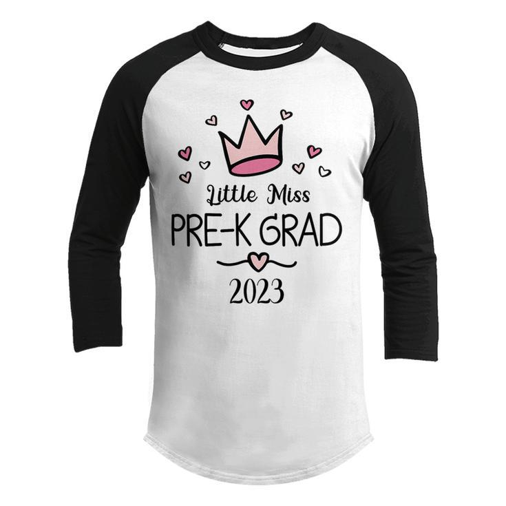 Kids Little Miss Pre-K Grad Preschool Prek Graduation   Youth Raglan Shirt