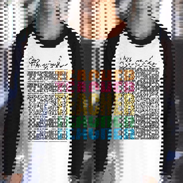 8Th Grade Teacher Leopard Print Back To School Eighth Grade Gifts For Teacher Funny Gifts Youth Raglan Shirt