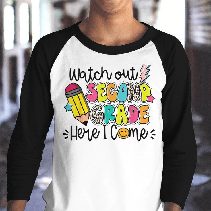 Back To School Watch Out Second Grade Here I Come 2024 Youth Raglan Shirt