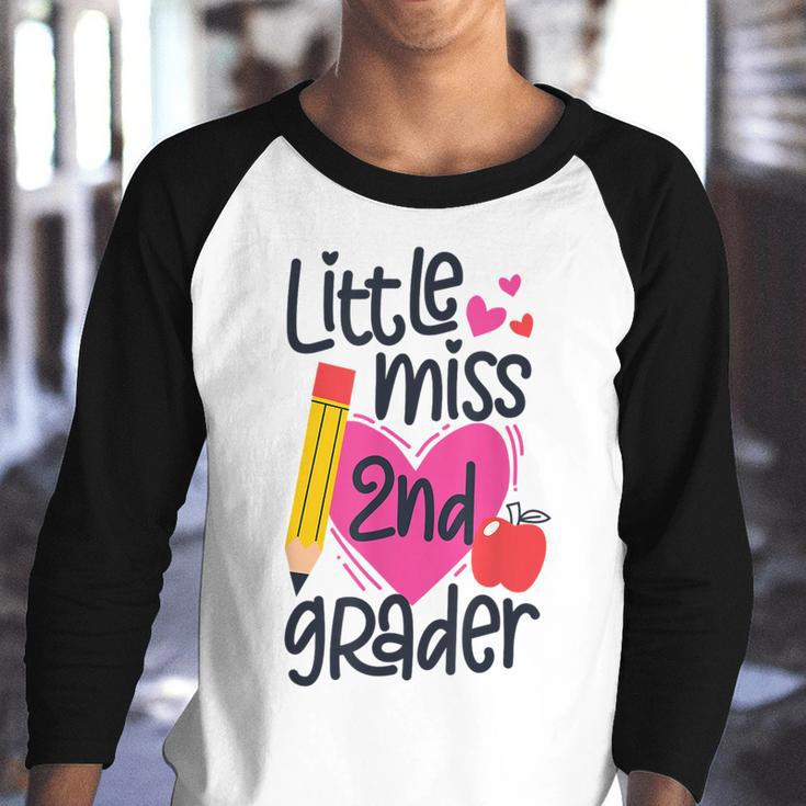 Little Miss 2Nd Grader First Day Of Second Grade Girls Little Miss Gifts Youth Raglan Shirt