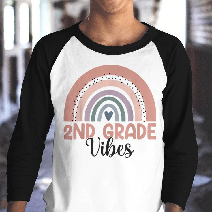 Second Grade Rainbow Teacher Back To School 2Nd Grade Vibes Rainbow Teacher Funny Gifts Youth Raglan Shirt