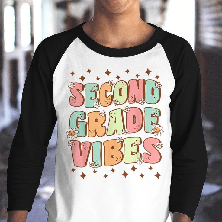 Second Grade Vibes 2Nd Grade Team Retro First Day Of School Retro Gifts Youth Raglan Shirt