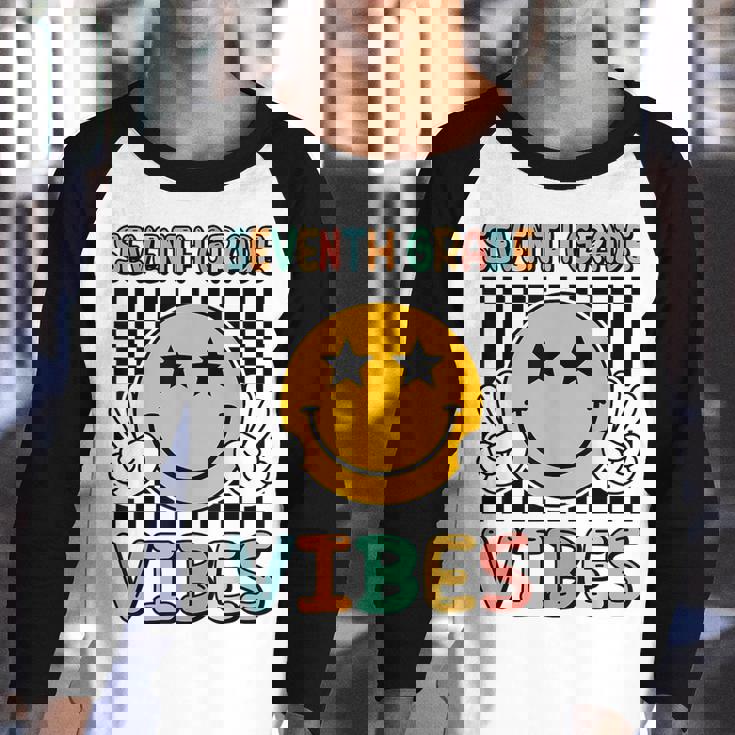 Seventh Grade Vibes 7Th Grade Teacher 1St Day Of School Gifts For Teacher Funny Gifts Youth Raglan Shirt