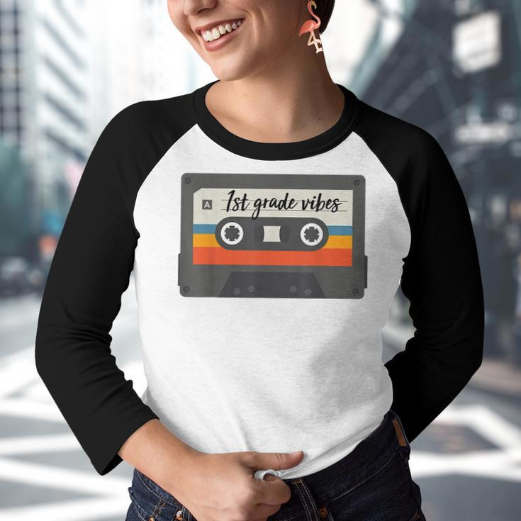 1St Grade Vibes First Day Back To School Retro Cassette Retro Gifts Youth Raglan Shirt
