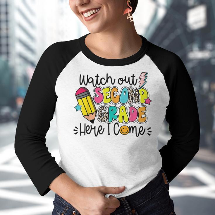 Back To School Watch Out Second Grade Here I Come 2024 Youth Raglan Shirt