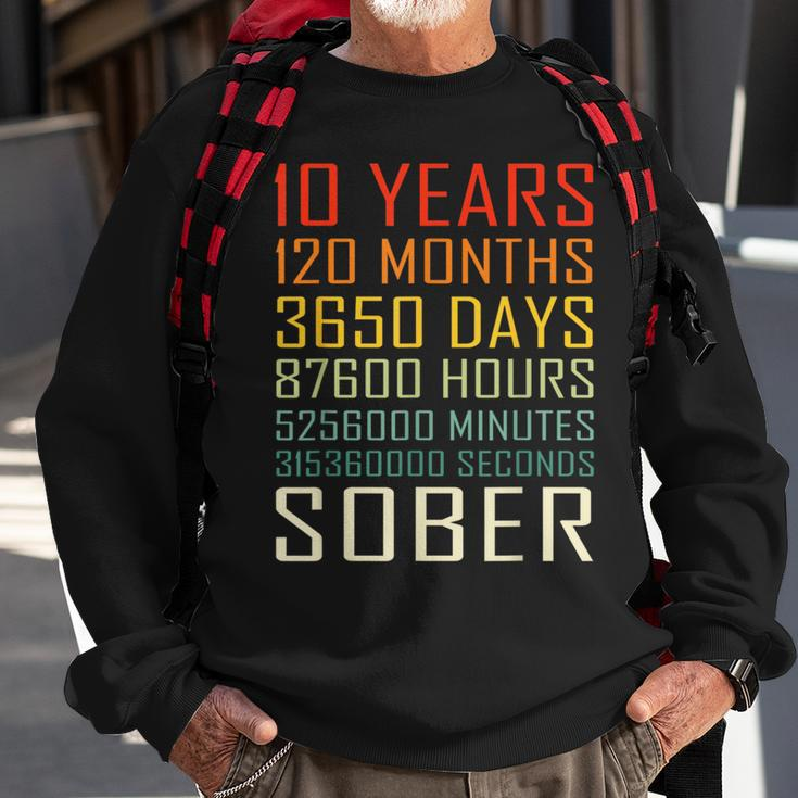 10 Year Sobriety Anniversary Vintage 10 Years Sober Sweatshirt Gifts for Old Men