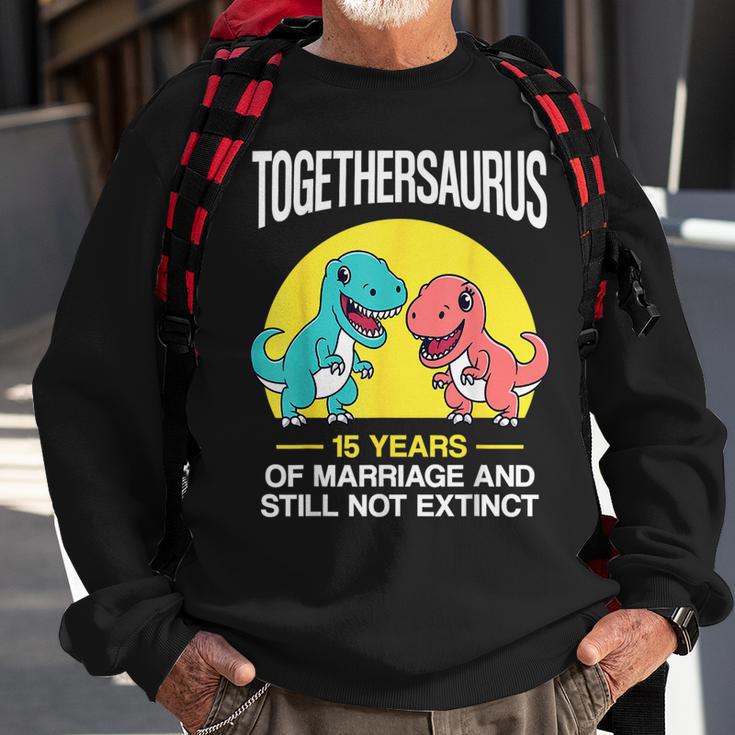 15Th 15-Year Wedding Anniversary T-Rex Couple Sweatshirt Gifts for Old Men