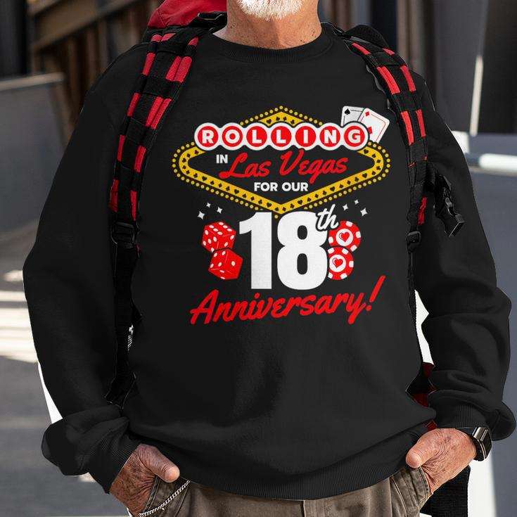 18Th Anniversary Vegas 18Th Wedding Anniversary Las Vegas Las Vegas Funny Gifts Sweatshirt Gifts for Old Men