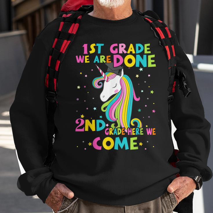 1St Grade Graduation Magical Unicorn 2Nd Grade Here We Come Sweatshirt Gifts for Old Men