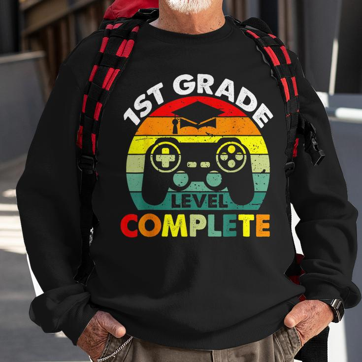 1St Grade Level Complete Gamer Last Day School Boy Vintage Sweatshirt Gifts for Old Men
