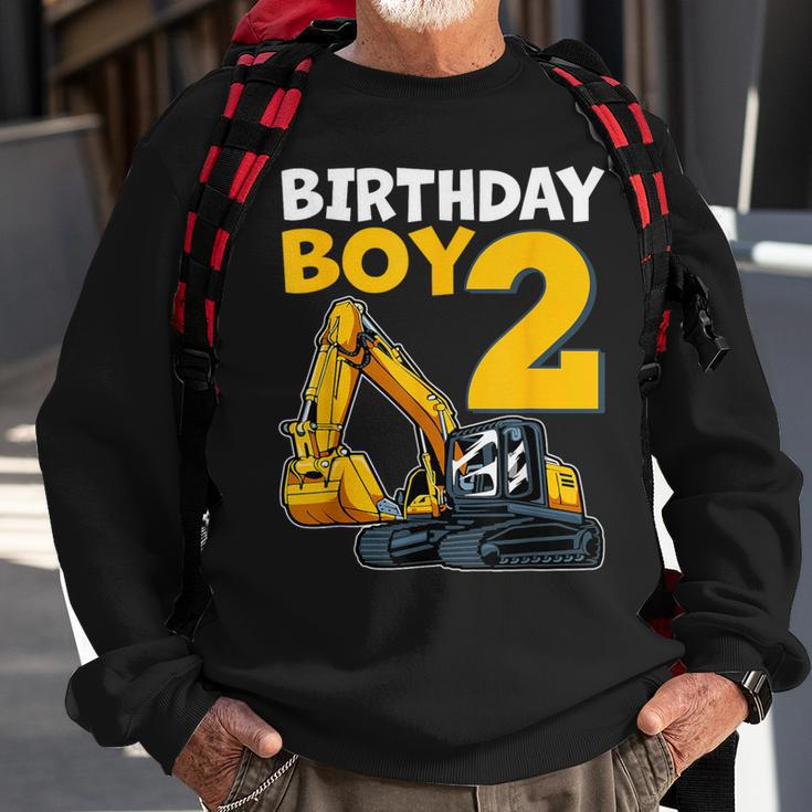 2 Birthday Boy Construction Theme 2 Years Old Birthday Sweatshirt Gifts for Old Men