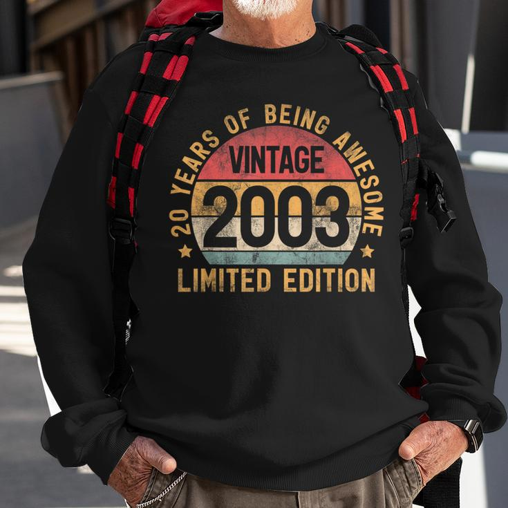 20Th Birthday Vintage 2003 Men Turning 20 Bday 20 Years Old Sweatshirt Gifts for Old Men