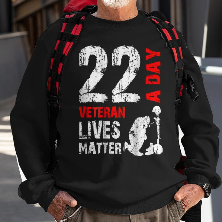 22 A Day Veteran Lives Matter Veterans Day Sweatshirt Gifts for Old Men