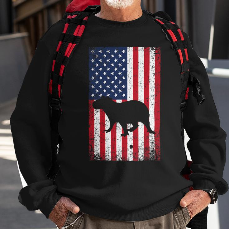 4 July Capybara Lover Capybara Owner Animal Usa Flag Sweatshirt Gifts for Old Men