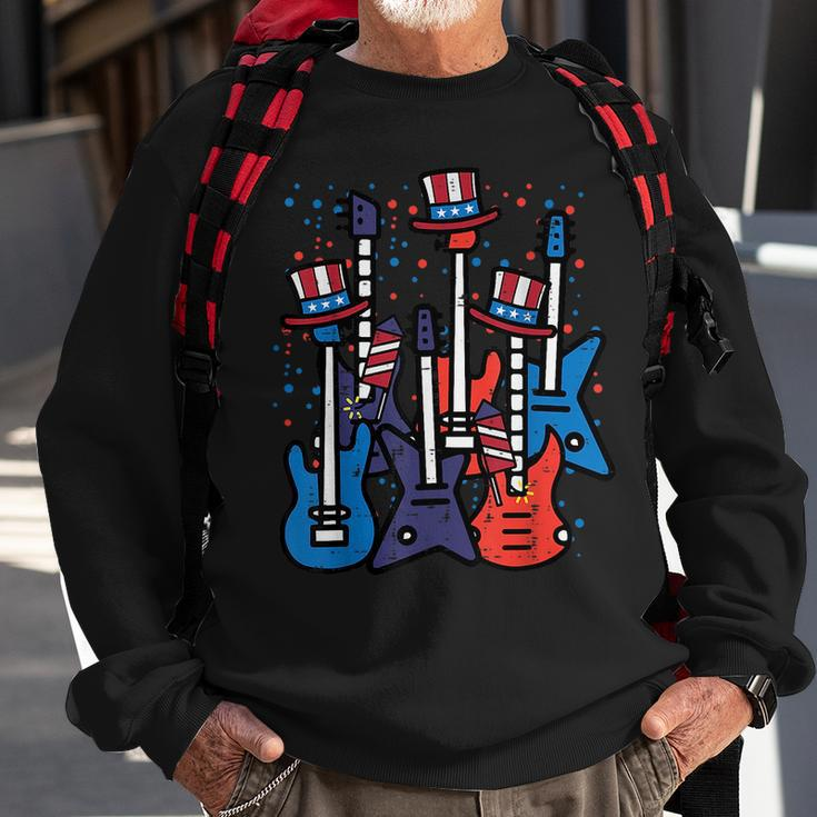 4Th July Rocker Guitars Us Flag Patriotic Rock Boys Kids Men Sweatshirt Gifts for Old Men