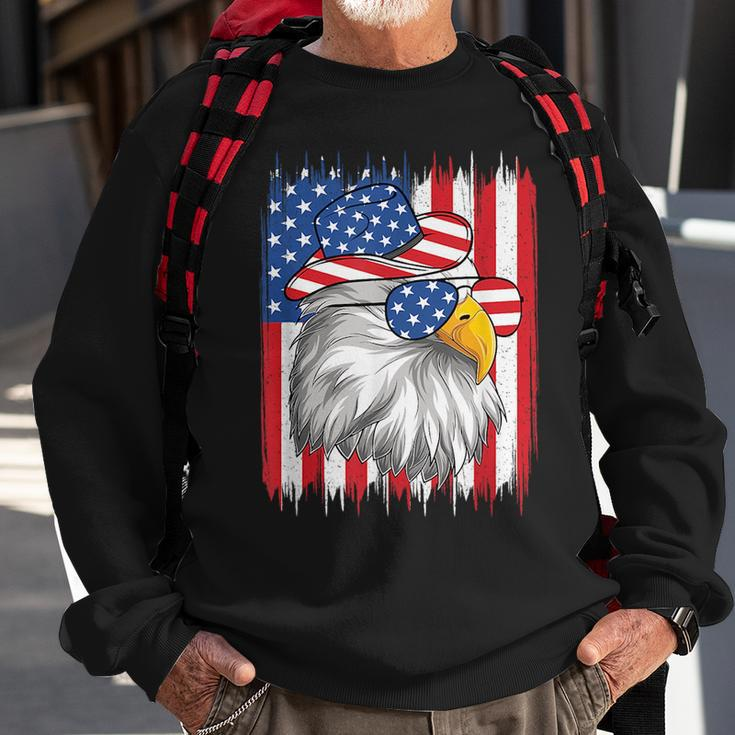 4Th Of July American Flag Usa Funny Cowboy Patriotic Eagle Sweatshirt Gifts for Old Men