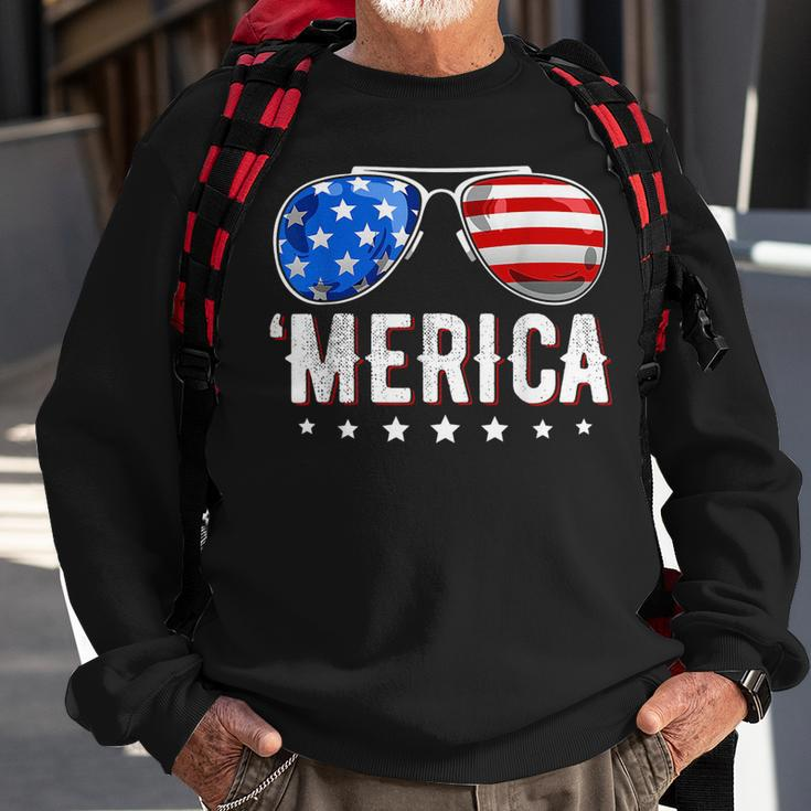4Th Of July Merica Sunglasses American Flag Men Boys Fourth Sweatshirt Gifts for Old Men