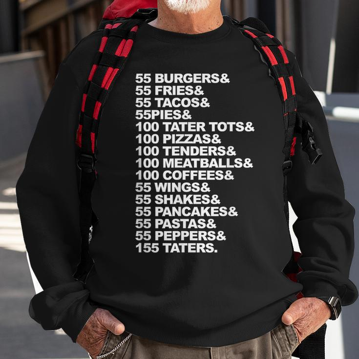 55 Burgers 55 Fries I Think You Should Leave Burgers Funny Gifts Sweatshirt Gifts for Old Men