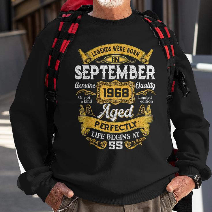 55 Years Old Decoration Legends Born In September 1968 Sweatshirt Gifts for Old Men