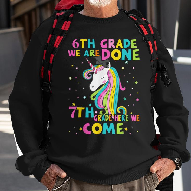 6Th Grade Graduation Magical Unicorn 7Th Grade Here We Come Sweatshirt Gifts for Old Men