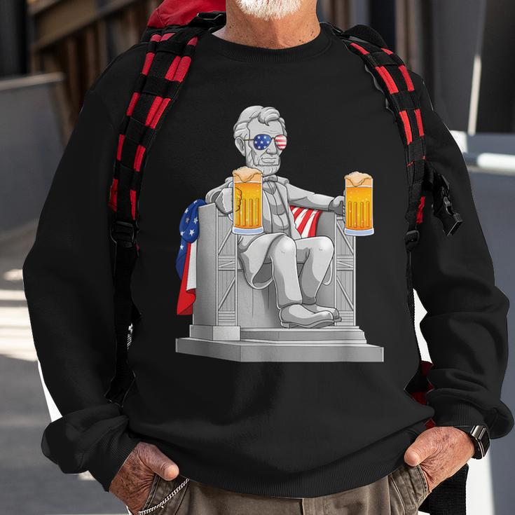 Abe Lincoln4Th Of July Drinkin Memorial Sweatshirt Gifts for Old Men