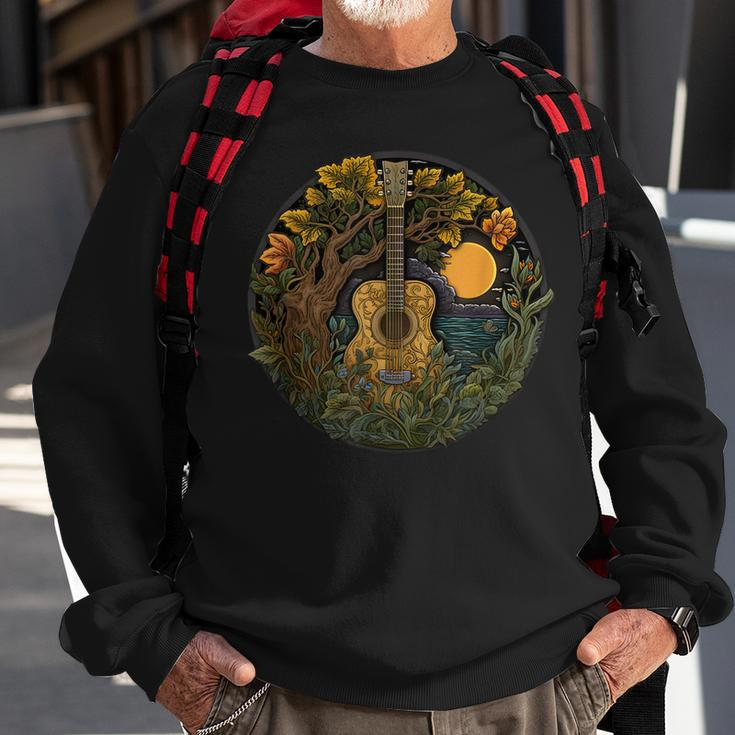Acoustic Guitar Tree Guitarist Landscape Nature Music Lover Sweatshirt Gifts for Old Men