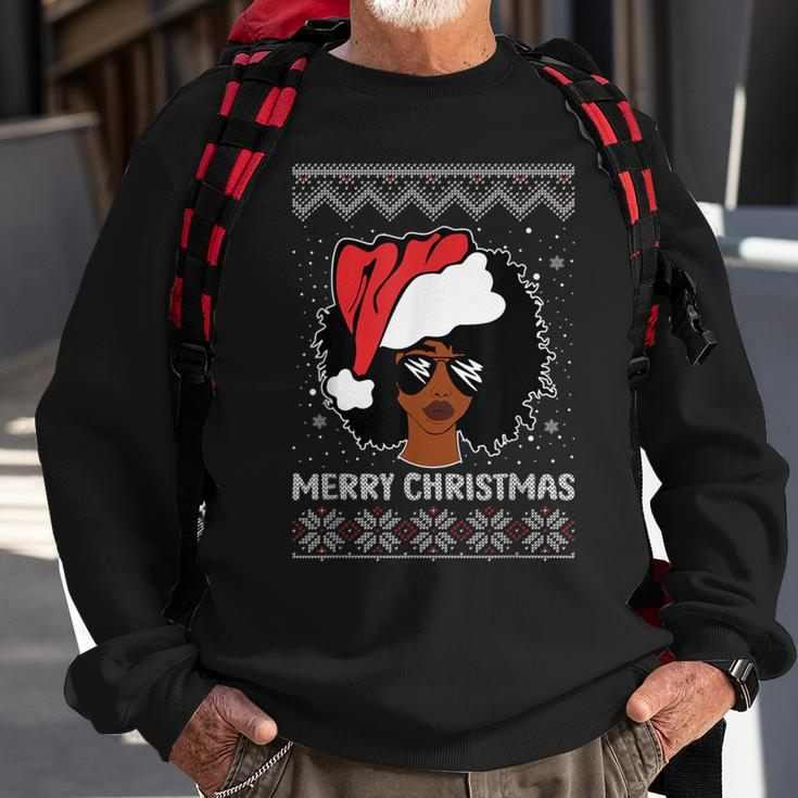 African American Woman Ugly Christmas Sweater Pajama Sweatshirt Gifts for Old Men