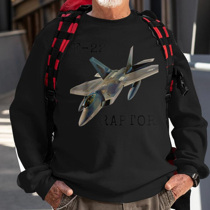 Air Force F22 Raptor Fighter Jet Military Pilot Sweatshirt Gifts for Old Men
