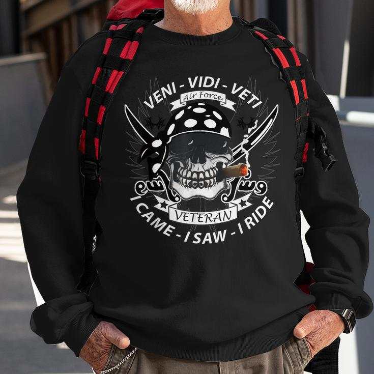 Air Force Veteran Skull Biker Motorcycle Sweatshirt Gifts for Old Men