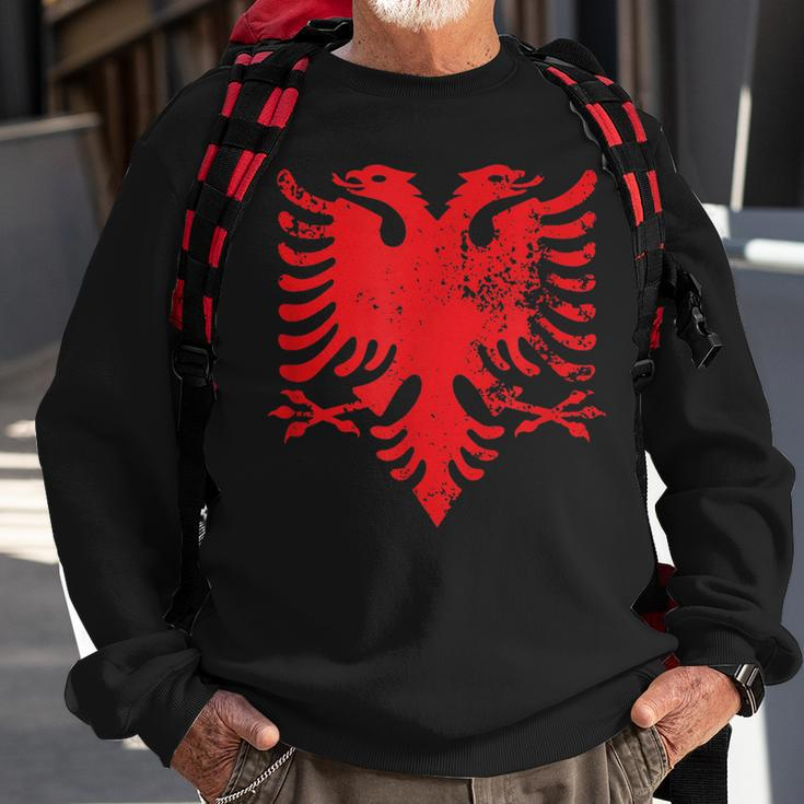 Albanian Flag Double Headed Eagle Albania Flag Sweatshirt Gifts for Old Men